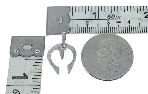 Sterling Silver Turquoise Horseshoe Navajo Pendant NX11684