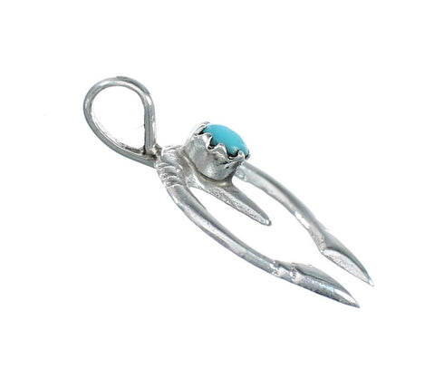 Sterling Silver Turquoise Horseshoe Navajo Pendant NX11685