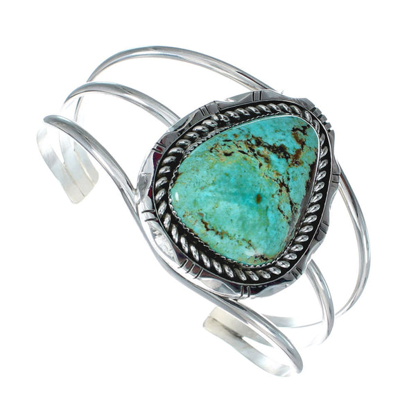 Genuine Navajo Kingman Turquoise Sterling Silver Cuff Bracelet NN20513