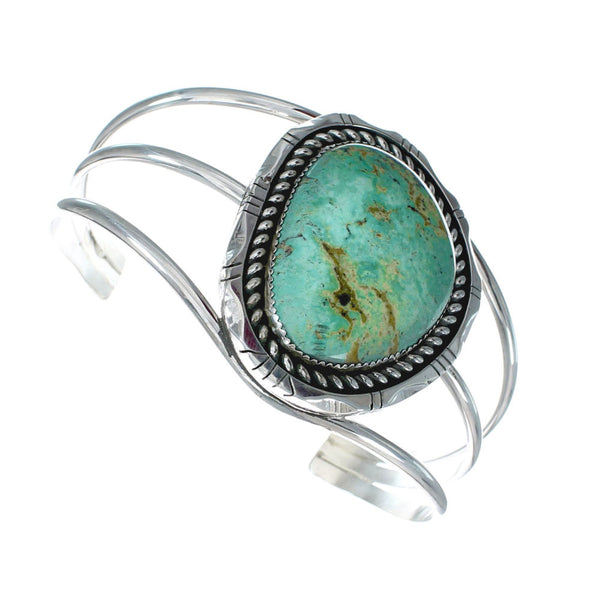 Genuine Navajo Kingman Turquoise Sterling Silver Cuff Bracelet NN20511
