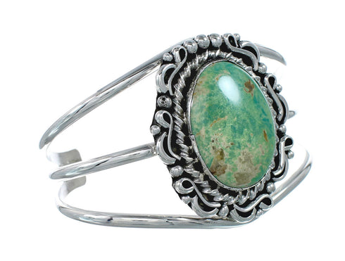Genuine Navajo Kingman Turquoise Sterling Silver Cuff Bracelet NN20519