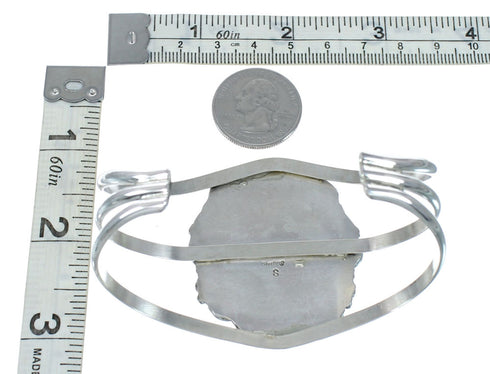 Genuine Navajo Kingman Turquoise Sterling Silver Cuff Bracelet NN20519