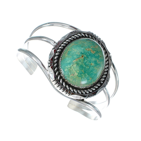 Genuine Navajo Kingman Turquoise Sterling Silver Cuff Bracelet NN20515