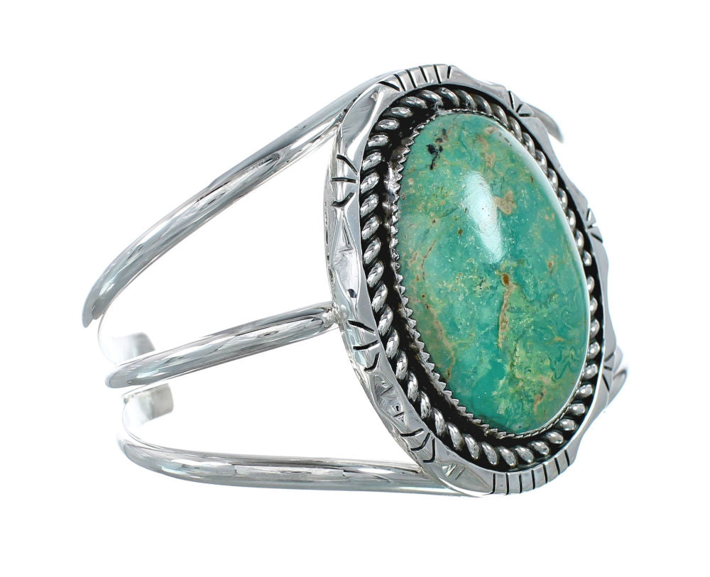 Genuine Navajo Kingman Turquoise Sterling Silver Cuff Bracelet NN20515 ...