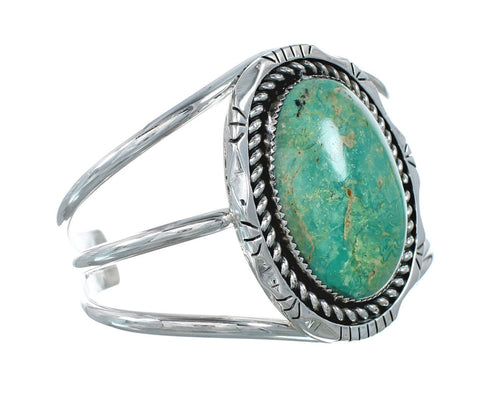 Genuine Navajo Kingman Turquoise Sterling Silver Cuff Bracelet NN20515