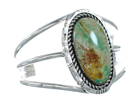 Genuine Navajo Kingman Turquoise Sterling Silver Cuff Bracelet NN20512
