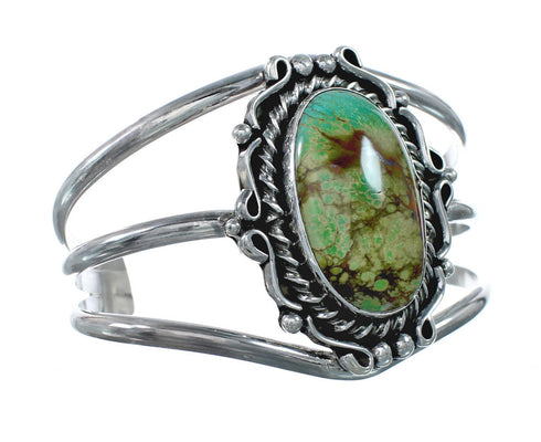 Genuine Navajo Kingman Turquoise Sterling Silver Cuff Bracelet NN20516