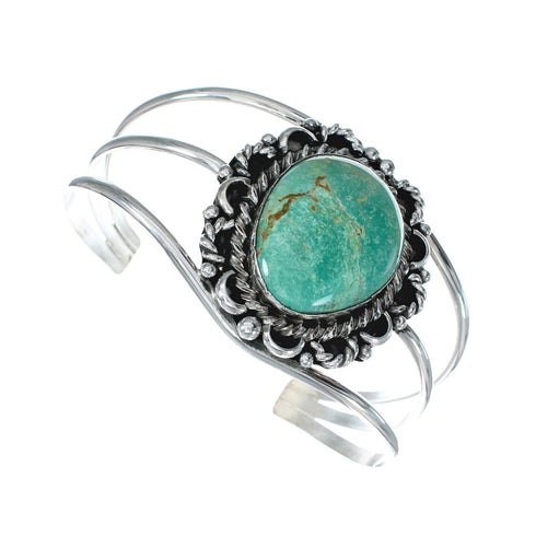 Genuine Navajo Kingman Turquoise Sterling Silver Cuff Bracelet NN20517