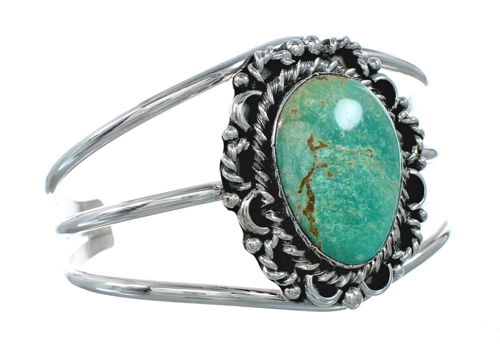 Genuine Navajo Kingman Turquoise Sterling Silver Cuff Bracelet NN20517 ...