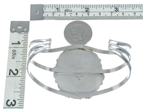 Genuine Navajo Kingman Turquoise Sterling Silver Cuff Bracelet NN20517