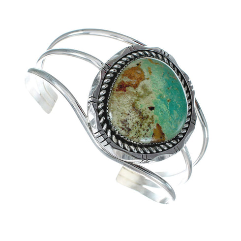 Genuine Navajo Kingman Turquoise Sterling Silver Cuff Bracelet NN20514