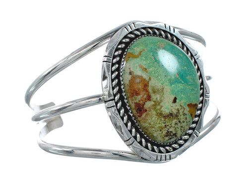 Genuine Navajo Kingman Turquoise Sterling Silver Cuff Bracelet NN20514