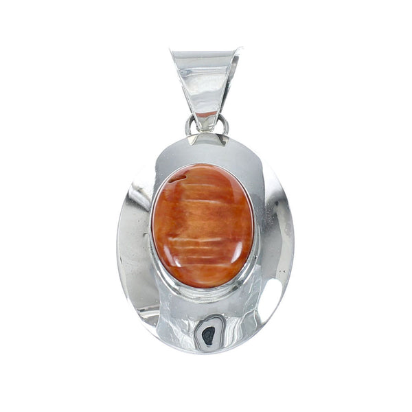 Orange Shell Oyster Navajo Sterling Silver Pendant NN20559