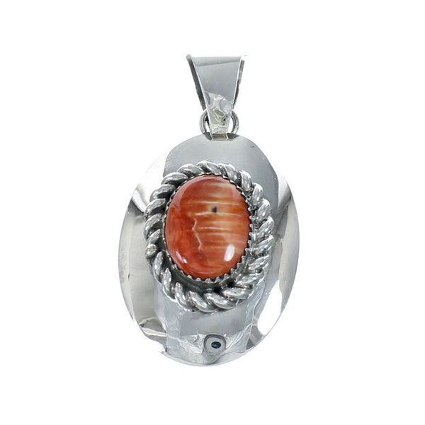 Orange Shell Oyster Navajo Sterling Silver Pendant NN20558