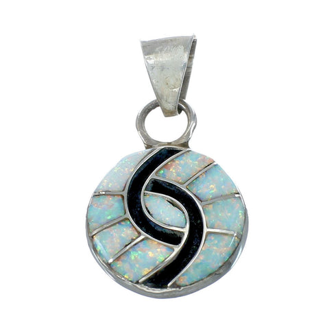 Native American Opal Sterling Silver Inlay Pendant NN20526