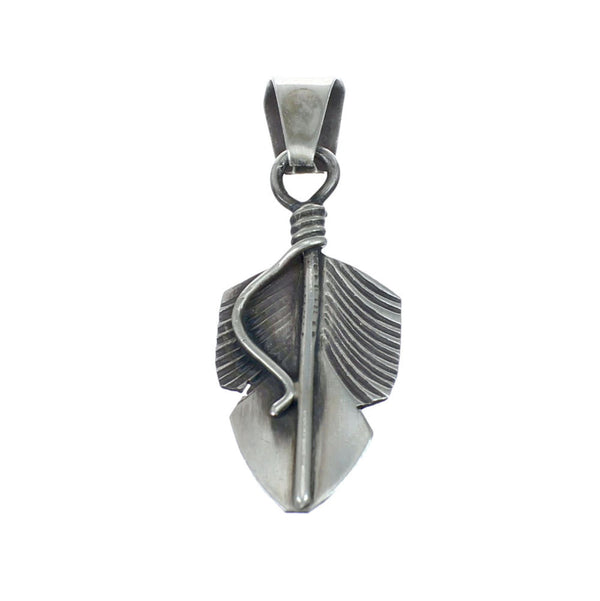 Native American Navajo Authentic Sterling Silver Feather Pendant NN20531