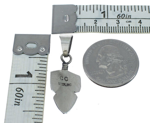 Native American Navajo Authentic Sterling Silver Feather Pendant NN20531