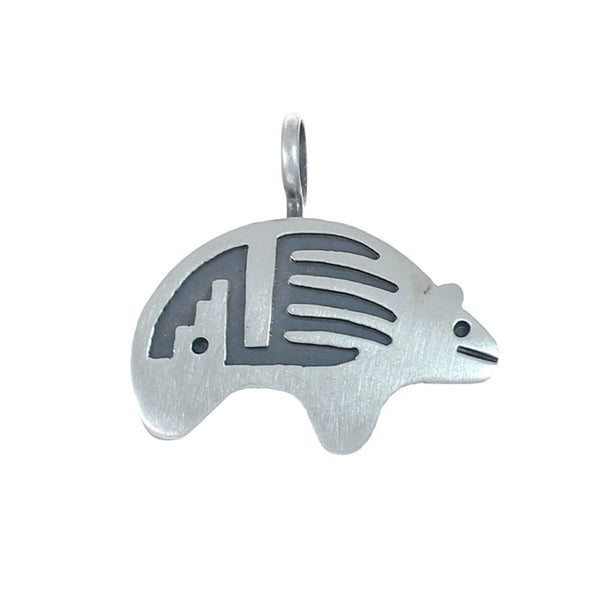 Genuine Sterling Silver Native American Bear Pendant NN20565