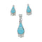 Zuni Turquoise Inlay Pendant Earrings Jewelry Set NN20533