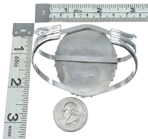 Native American Turquoise and Coral Multi-Stone Sterling Silver Cuff Bracelet NN20507