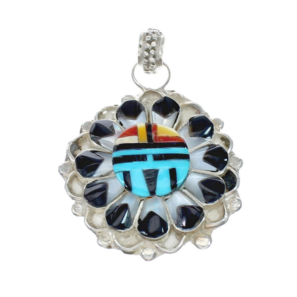 Zuni Multicolor Sun Sterling Silver Pendant NX11723