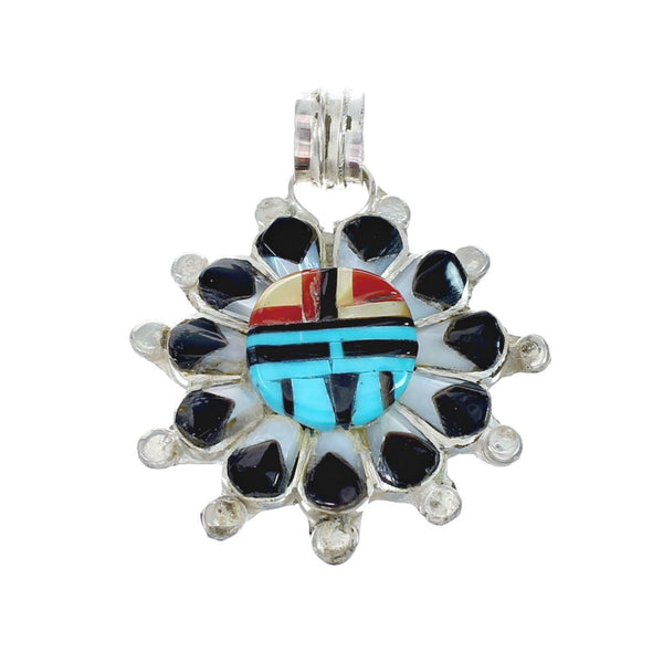 Zuni Multicolor Sun Sterling Silver Pendant NX11722
