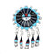 Multicolor Inlay Zuni Sun Sterling Silver Pin Pendant NX11697