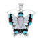 Native American Zuni Multicolor Sterling Silver Butterfly Pendant And Pin NX11694
