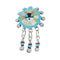 Multicolor Inlay Zuni Sun Sterling Silver Pin Pendant NX11729