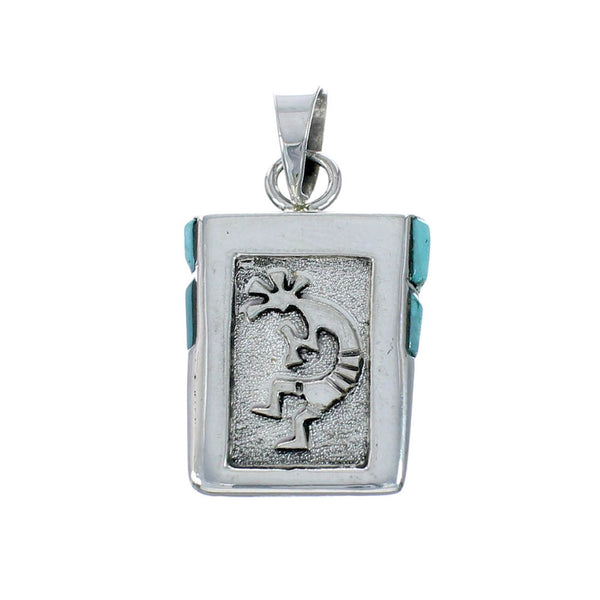 Native American Navajo Turquoise Sterling Silver Kokopelli Pendant NX11692