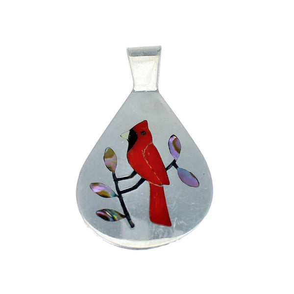 Hummingbird Multicolor Authentic Sterling Silver Zuni Pendant NX11736