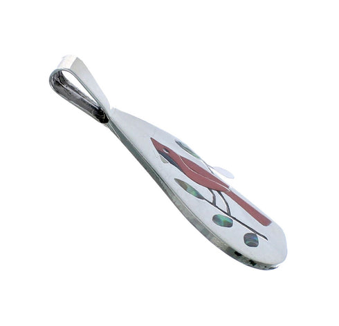 Hummingbird Multicolor Authentic Sterling Silver Zuni Pendant NX11736