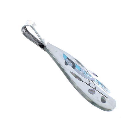 Hummingbird Multicolor Authentic Sterling Silver Zuni Pendant NX11738