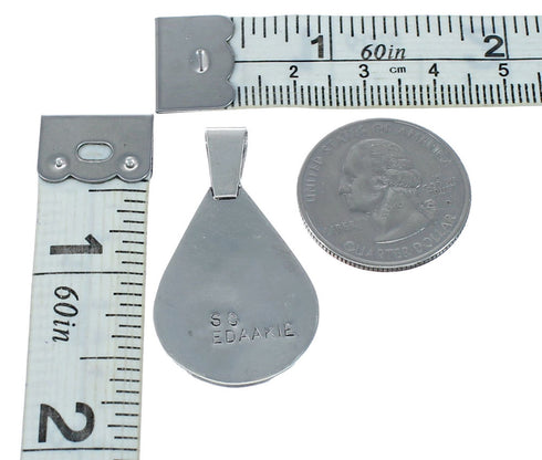 Hummingbird Multicolor Authentic Sterling Silver Zuni Pendant NX11738