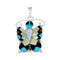 Zuni Multicolor Sterling Silver Butterfly Pendant And Pin NX11731