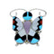 Zuni Multicolor Sterling Silver Butterfly Pendant And Pin NX11732