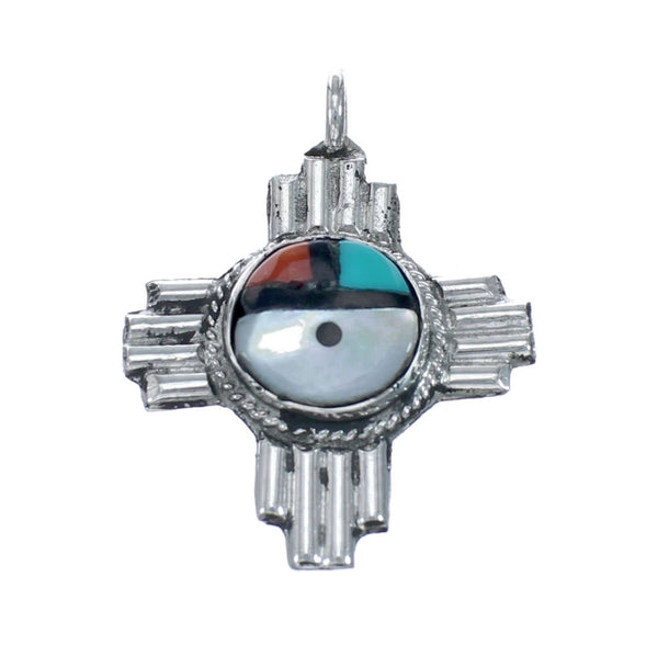 Zuni Multicolor Sun Sterling Silver Pendant NN20861