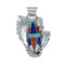 Native American Navajo Sterling Silver Leaf Multicolor Inlay Pendant NN20856