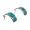 Zuni Turquoise Inlay Genuine Sterling Silver Post Hoop Earrings NN20859
