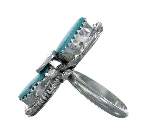 Zuni Turquoise Authentic Sterling Silver Snake Ring Size 6-1/4 NN20819