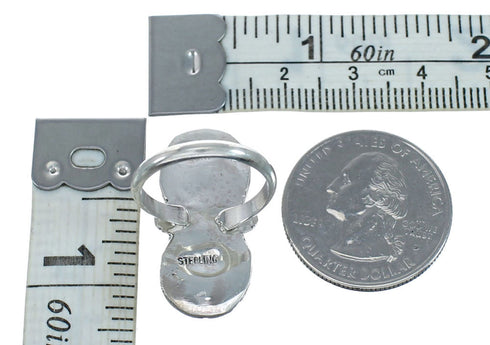 Zuni Turquoise Authentic Sterling Silver Snake Ring Size 6-1/2 NN20818