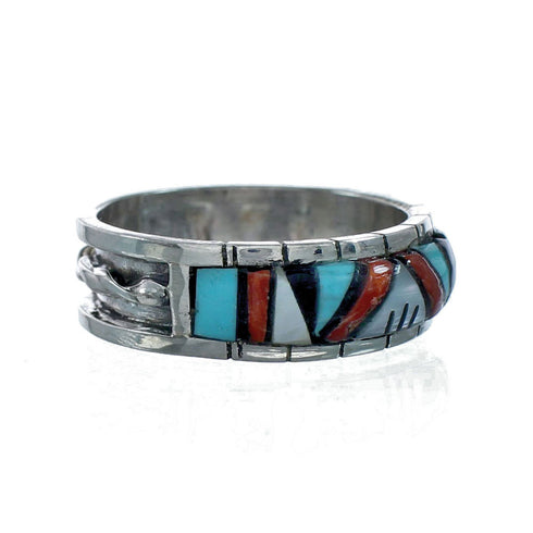 Multicolor Zuni Genuine Sterling Silver Ring Size 11-1/4 NN20574