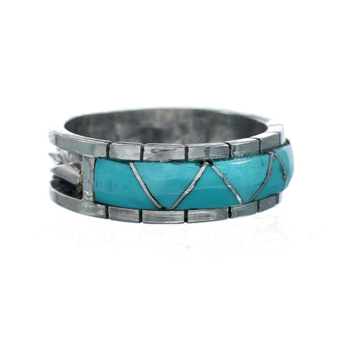 Turquoise Zuni Genuine Sterling Silver Ring Size 6-1/4 NN20571