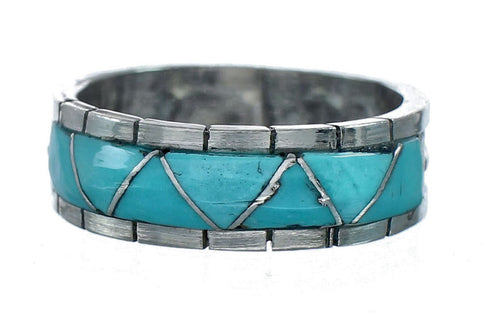 Turquoise Zuni Genuine Sterling Silver Ring Size 6-1/4 NN20571