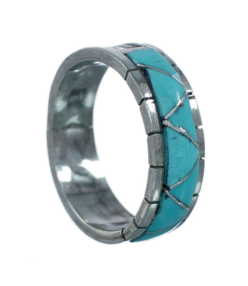 Turquoise Zuni Genuine Sterling Silver Ring Size 6-1/4 NN20571