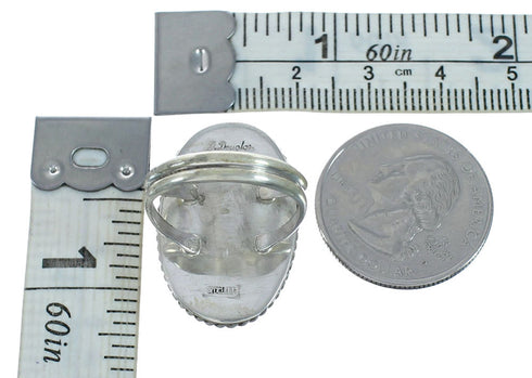 Native American Sterling Silver Multicolor Inlay Ring Size 7 NN20600