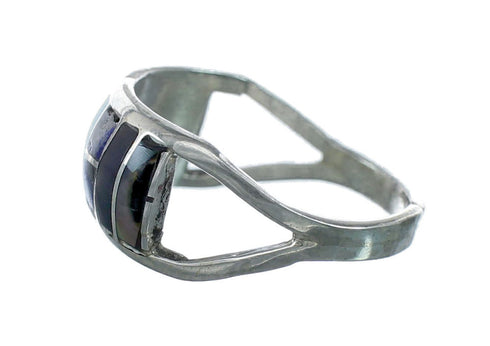 Multicolor Inlay Sterling Silver Zuni Ring Size 9-1/4 NN20588