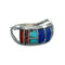Multicolor Inlay Sterling Silver Zuni Ring Size 6-1/4 NN20589