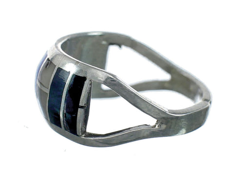 Multicolor Inlay Sterling Silver Zuni Ring Size 6-1/4 NN20589