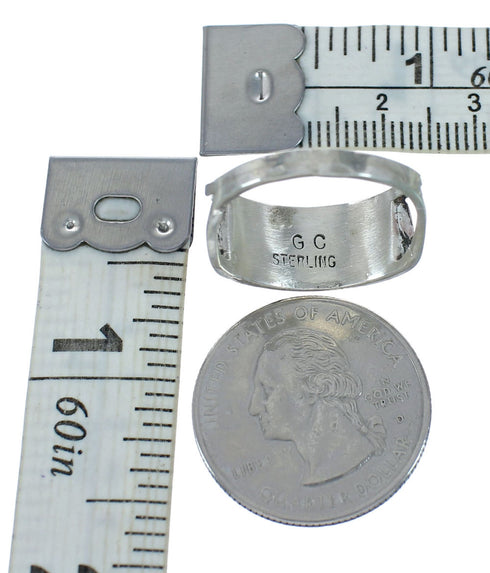 Multicolor Inlay Sterling Silver Zuni Ring Size 6-1/2 NN20590